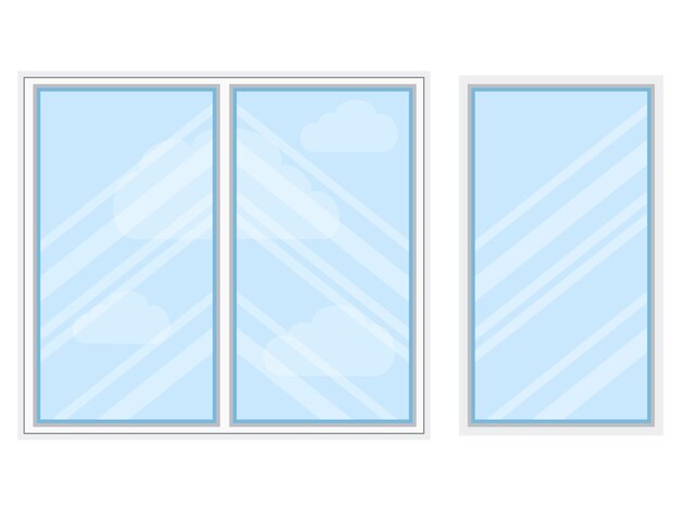 Vector window with sky on white background