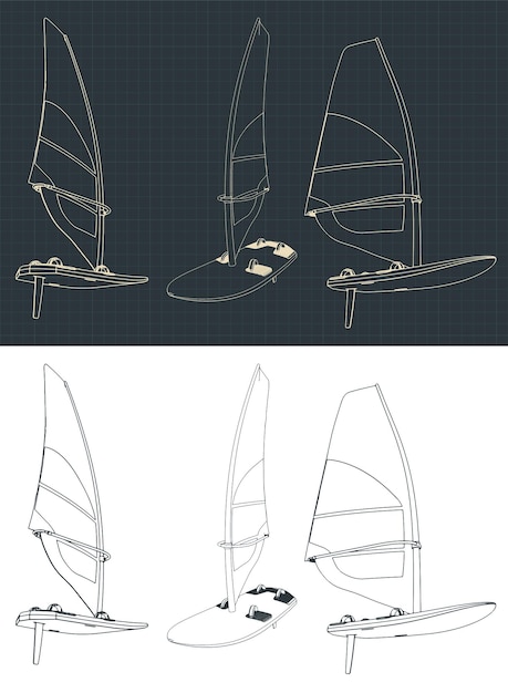 Windsurf drawings set