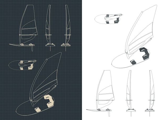 Windsurf drawings set