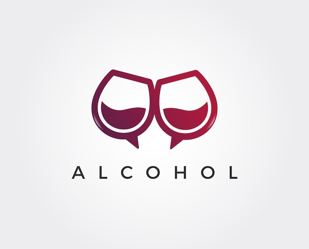 Wine bar logo template