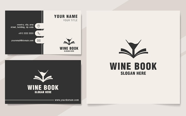 Wine book logo template on monogram style