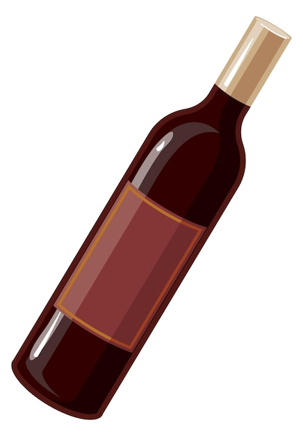 Wine bottle cartoon icon Red classic alcohol