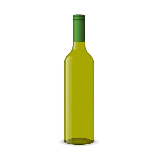 Wine bottle on white background