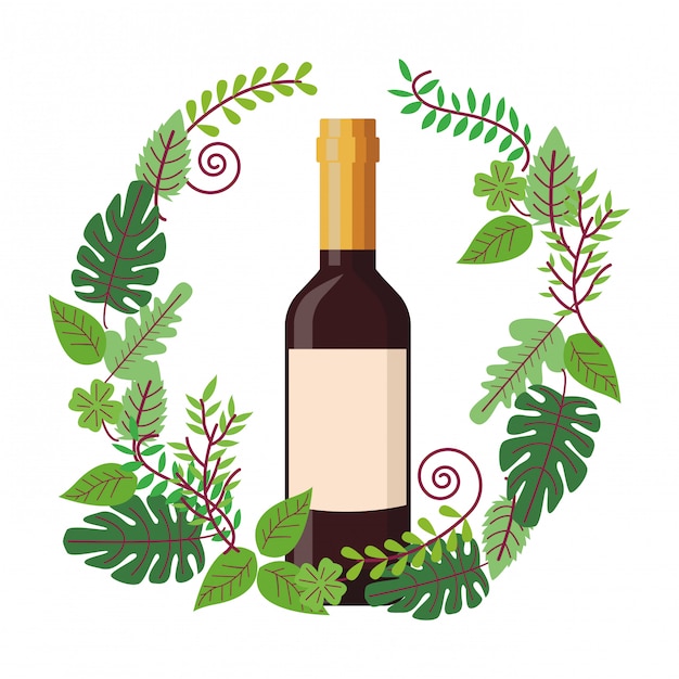 Wine bottle on wreath