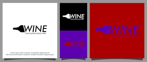 Vector wine bottle and writing wine logo template