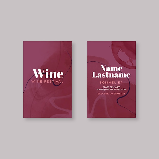 Vector wine business card template