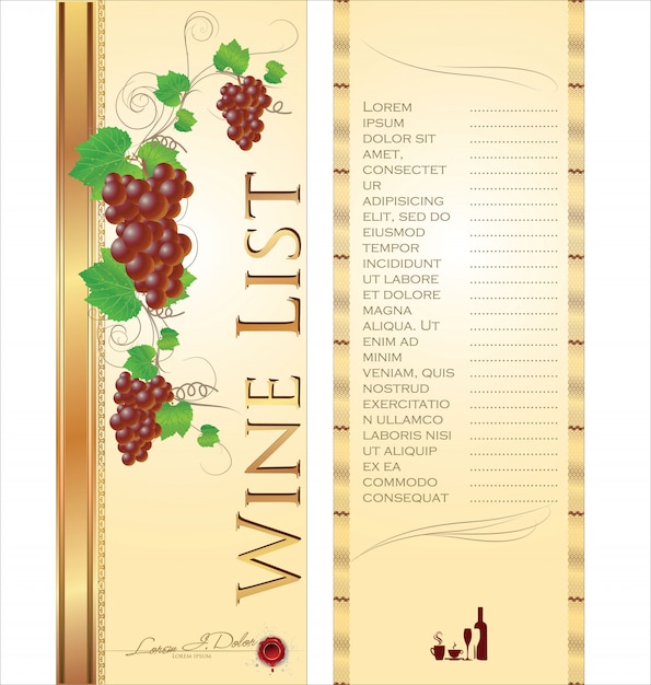 Wine card vector illustration