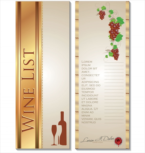 Wine card vector illustration