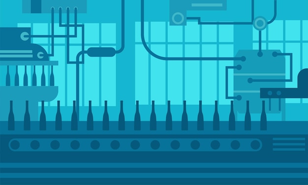 Wine factory vector illustration alcohol production from grape Process technology industry