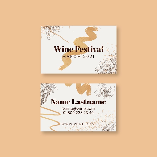 Vector wine festival horizontal business card