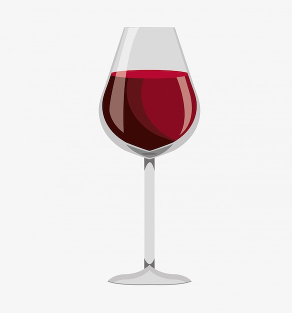 wine glass label design isolated