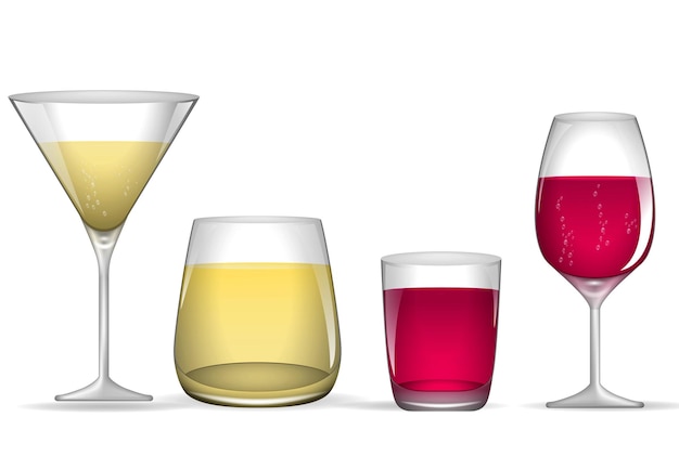 Vector wine glass realistic isolated on white background 3d illustration