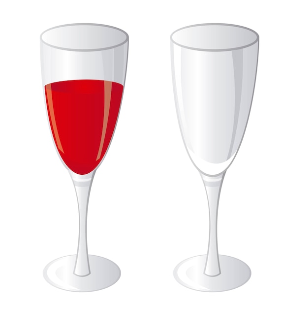 wine glasses isolated over white background vector