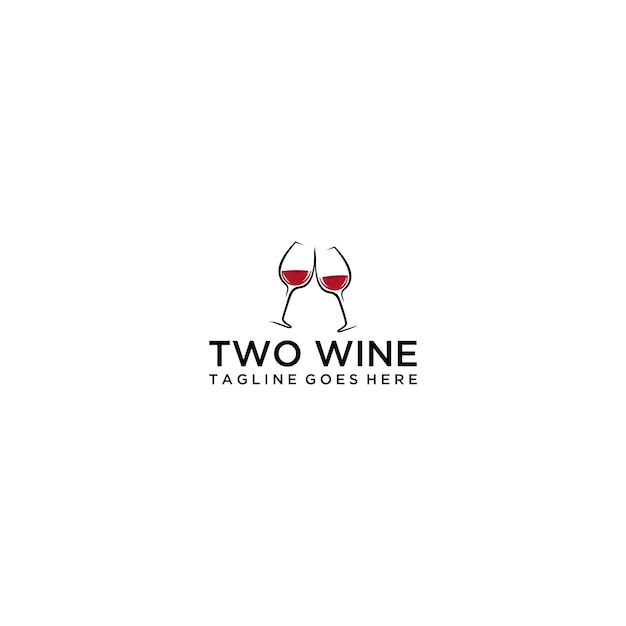 wine glasses toasting logo design