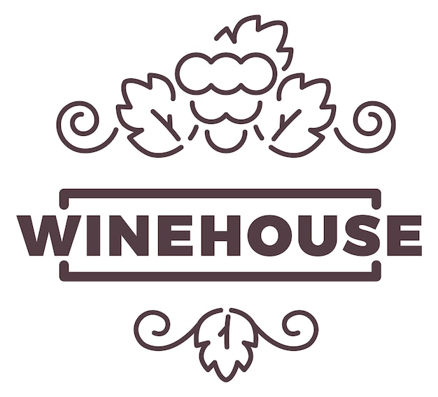 Wine house logo Grape farm emblem Vineyard label