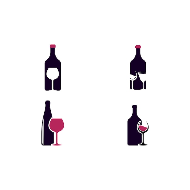 Wine logo design template Vector illustration of icon