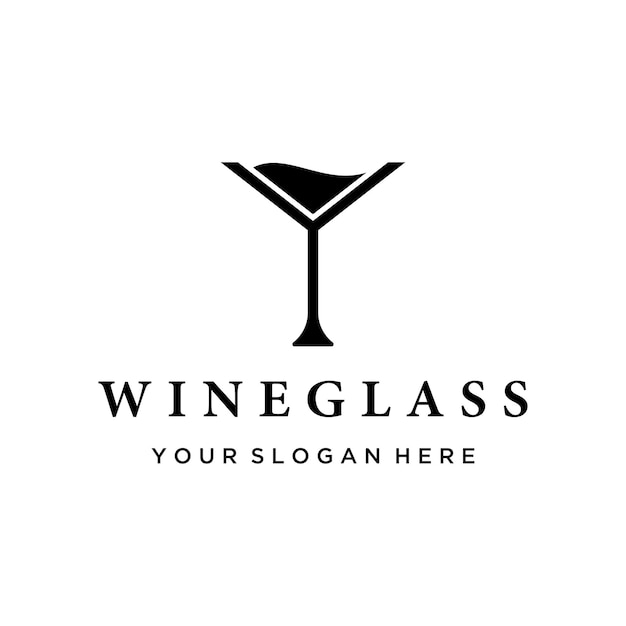 Wine logo template design with wine glasses and bottlesLogo for nightclub bar and wine shop