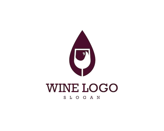 Wine Logo in White Circle for Company vector and editable