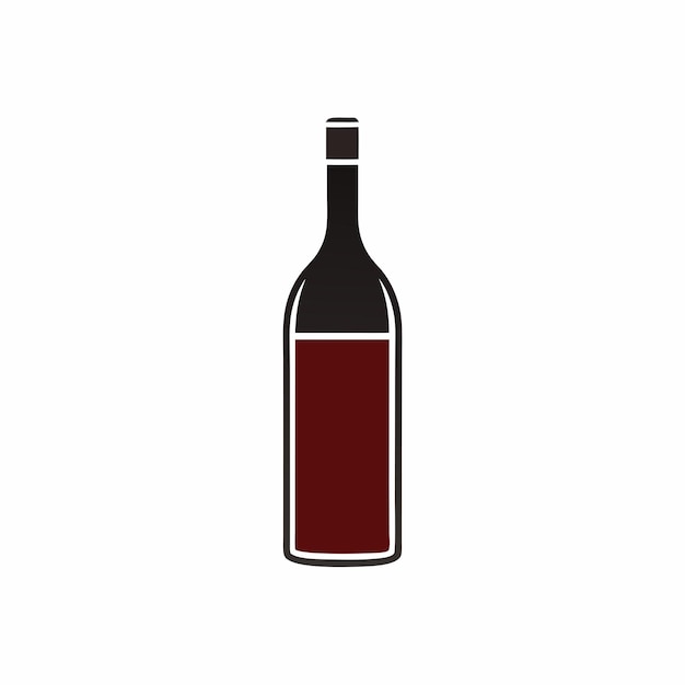 Wine one vector silhouette illustration isolated on a white background