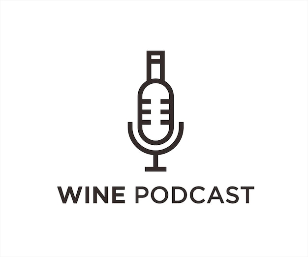 wine podcast logo design vector illustration