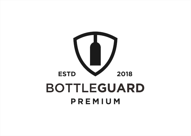 wine shield logo design vector illustration