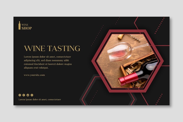 Vector wine shop banner template