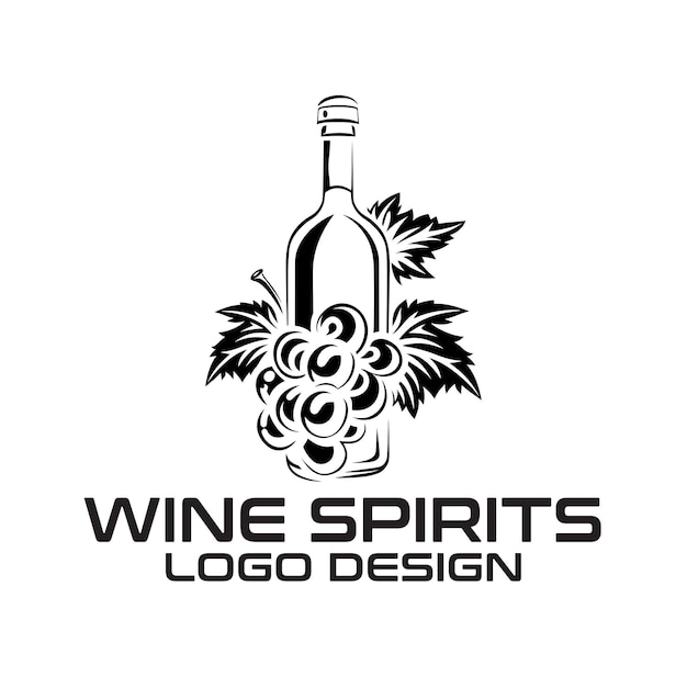 Wine Spirits Vector Logo Design