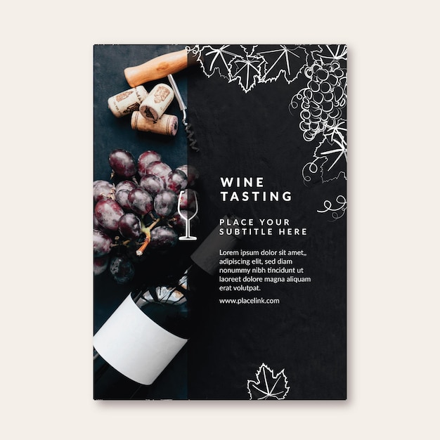 Vector wine tasting flyer template