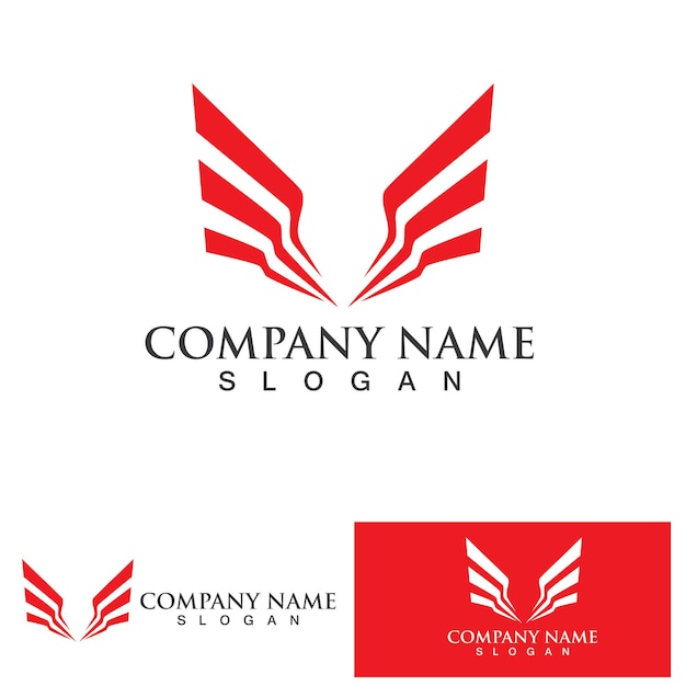 Wing red bird Logo Template vector