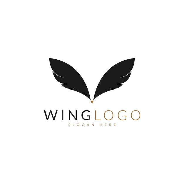 Wing silhouette logo design vector