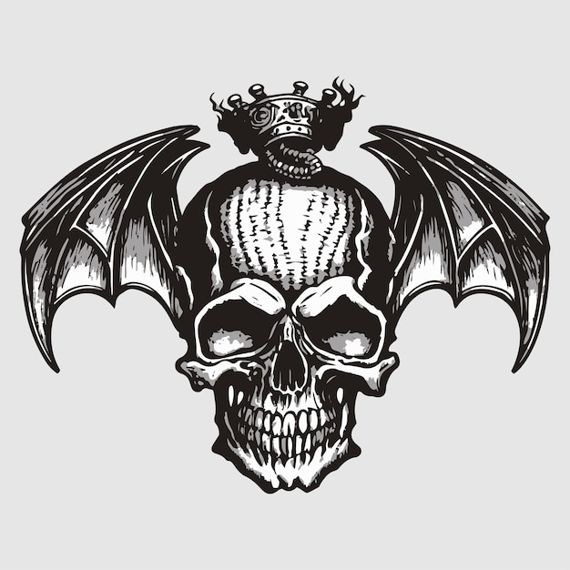 Winged demon skull