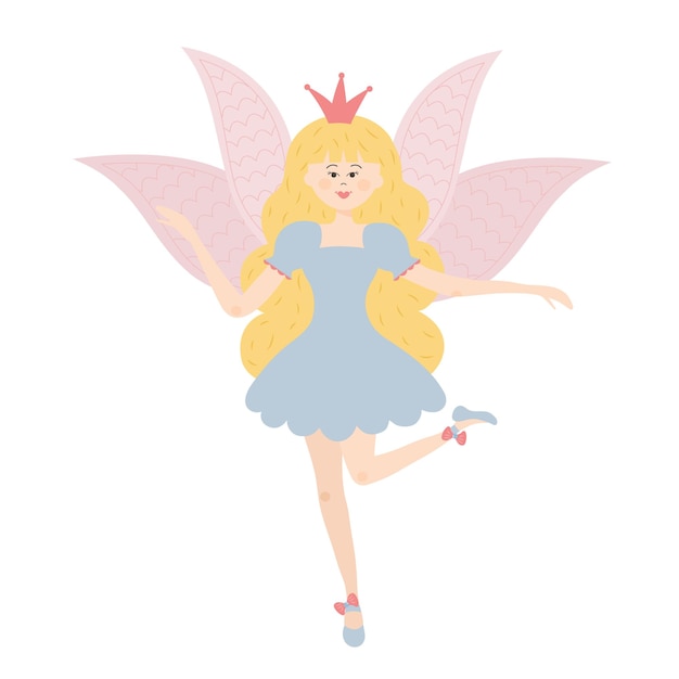 Winged fairy princess Cute fairy tale character