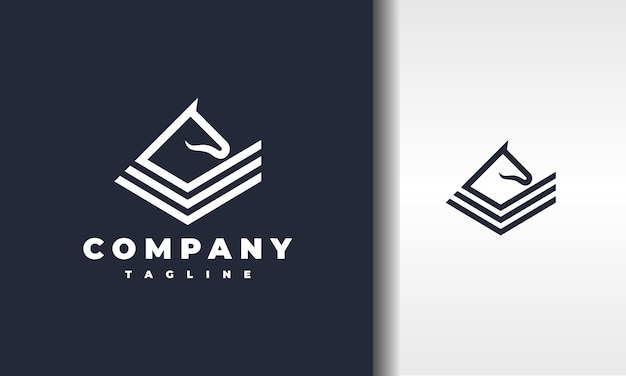 winged horse logo outline