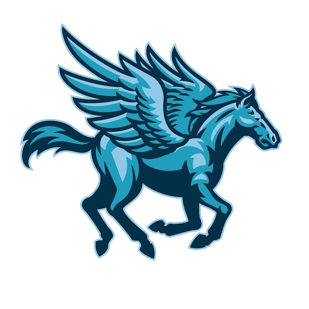 Winged Horse Pegasus Mascot logo