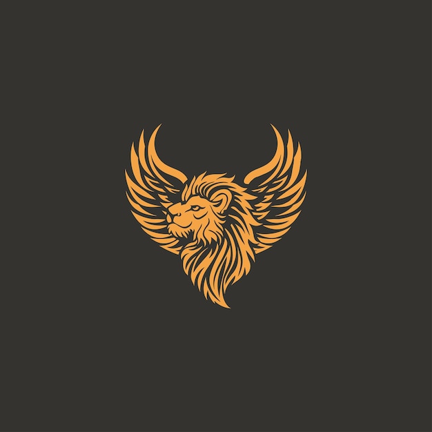 winged lion or griffin design vector illustration