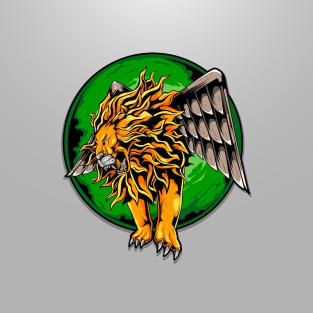 Winged lion mascot