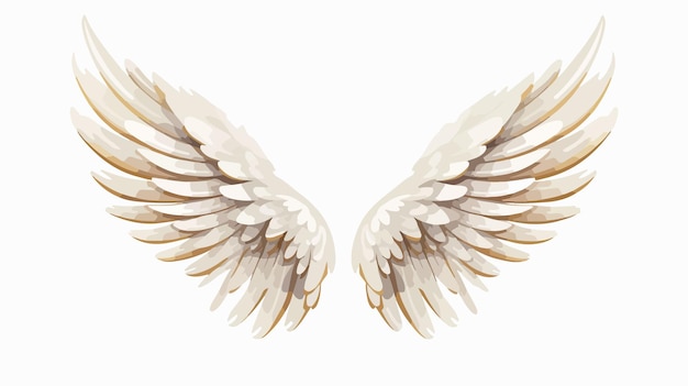 Vector the wings of the angel are white with gold wings