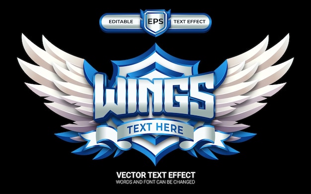 Wings Badge with Editable Text Effect