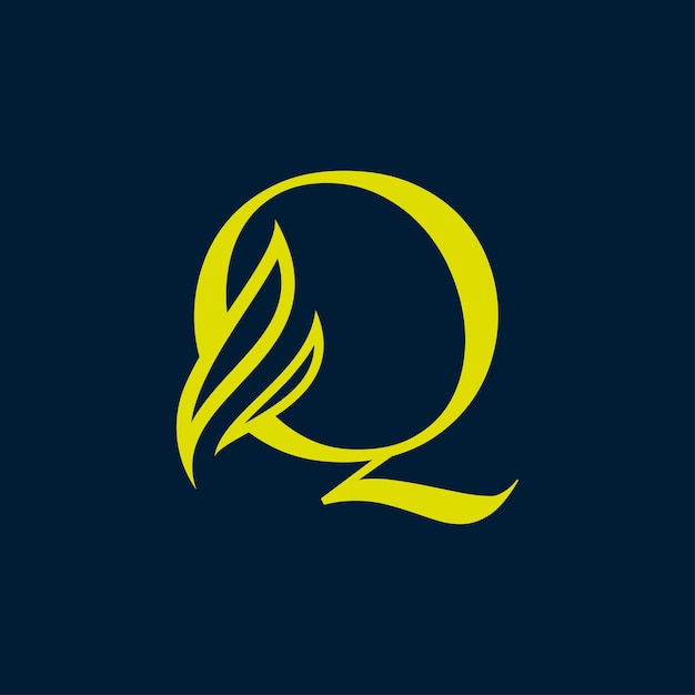 WINGS BEAUTY LOGO DESIGN GOLD LETTER Q