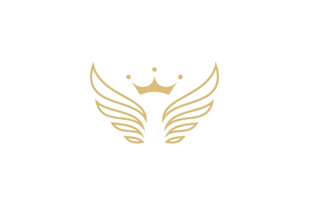 Wings and crown modern logo design