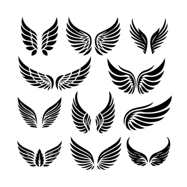 wings icon set