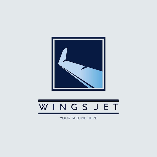 wings jet plane airline logo design template for brand or company and other