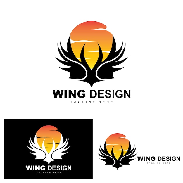 Wings Logo Phoenix Logo Bird Wing Vector Template Illustration Wing Brand Design