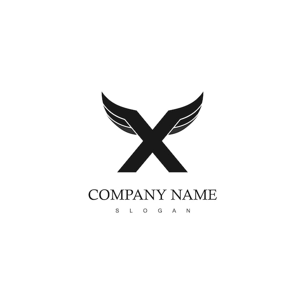 Wings Logo With X Initial