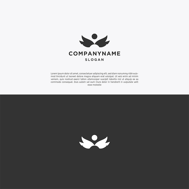 Wings people logo icon design template