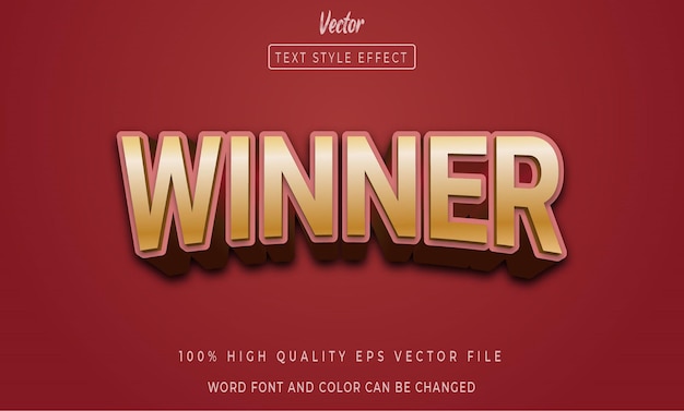 Winner 3d text efffect vectors