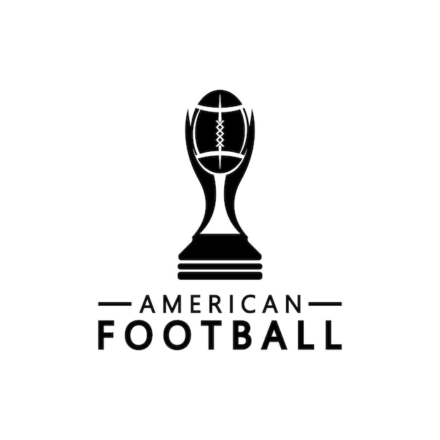 Winner American football Championship Trophy Logo Design vector icon template American football trophy for winner awardx9