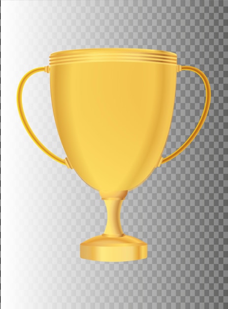 Winner cup isolated Golden trophy on a transparent background Vector illustration