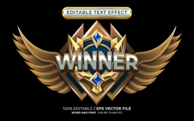 Winner Editable Text Effect Game Style