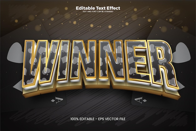 Winner editable text effect in modern trend style